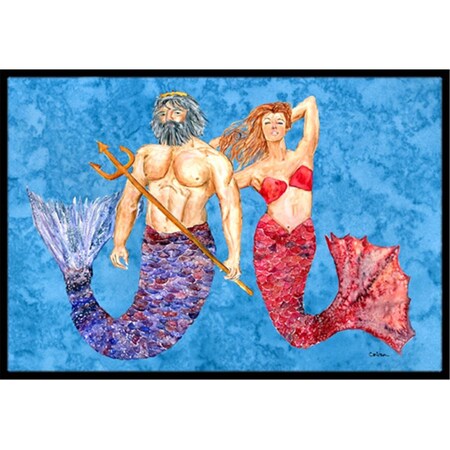Jensendistributionservices 18 x 27 In. Mermaid and Merman Indoor or Outdoor Mat MI2554178